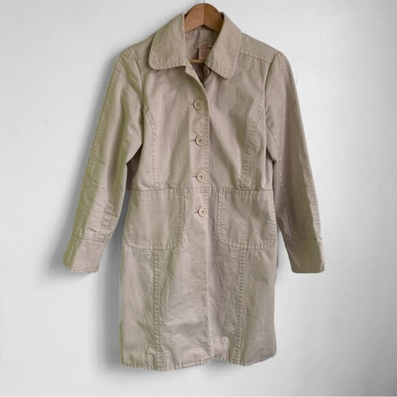 Joe Fresh Cream Cotton Trench Coat Jacket - Picture 1 of 7